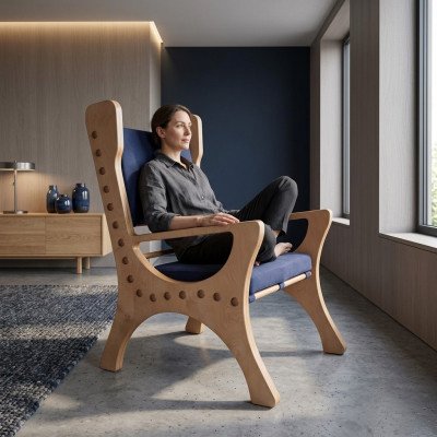 Esszimmer Stuhl 1 Sitzer Sessel Holz Luxus Klasse Barock Rokoko Design Möbel Neu
