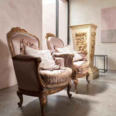 Sessel Lehnstuhl Lese Stuhl Ohrensessel Luxus Sofa Polster Italienische Möbel