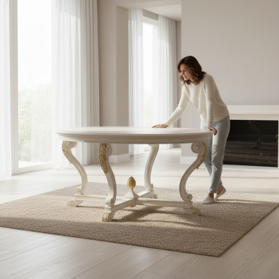 Esstisch Runder Wohnzimmer Tische Holz Royal Barock Italienische Möbel Barock