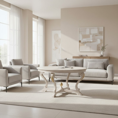 Esstisch Runder Wohnzimmer Tische Holz Royal Barock Italienische Möbel Barock