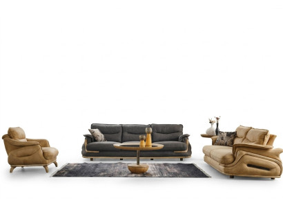Design Sofagarnitur 4+3+1 Leder Sofa 3 tlg. Set Couchen Sofas Couch