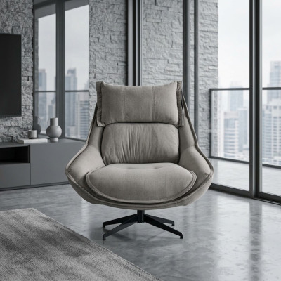Drehbarer Sessel Luxus Ohrensessel Loft Möbel Design Stuhl Einsitzer Sofa Couch