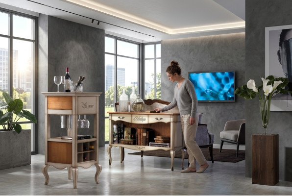 Kommode Schubladen Holz Kommoden Wohnzimmer Sideboard Schrank Schränke Massiv