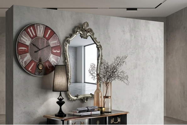 Spiegel Klassischer Wandspiegel Holz Design Silber Wohnzimmer Italien Möbel
