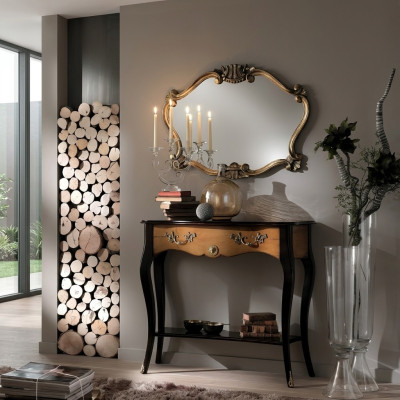 Konsole Tisch Möbel Barock Stil Spiegel Holz Italienisch Tische Gruppe 2tlg. Set