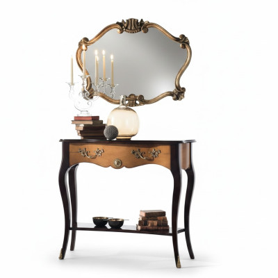 Konsole Tisch Möbel Barock Stil Spiegel Holz Italienisch Tische Gruppe 2tlg. Set