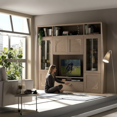 Wohnwand Schrank Vitrine Holz Wohnzimmer Möbel tv Schrankwände Design Vitrinen