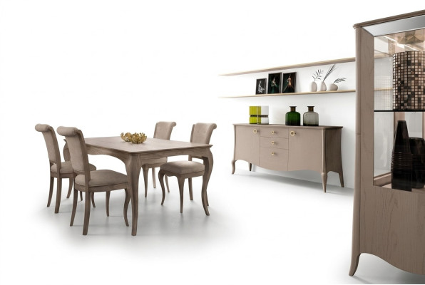 Klassische Esszimmer Garnitur Tisch Stuhl Set kommode Essgarnitur Stühle 6tlg
