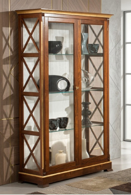 Massivholz Vitrinen Glas Schrank Echtholz Vitrine Wohnzimmer Möbel Anrichte Neu