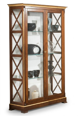Massivholz Vitrinen Glas Schrank Echtholz Vitrine Wohnzimmer Möbel Anrichte Neu
