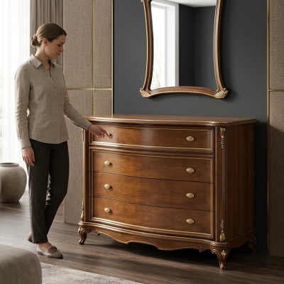 Holz Klassisch Design Kommoden Kommode Schrank Hochschrank Anrichte Schubladen