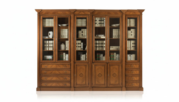 Bücher Regal braun Vitrinen Schrank Bücherschrank Vitrine Bücherregal Regale Neu