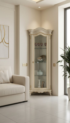 Massive Holz Vitrinen Glas Schrank Echtholz Vitrine Wohnzimmer Möbel Anrichte