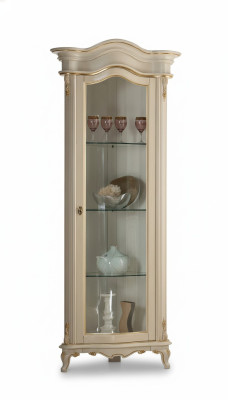 Massive Holz Vitrinen Glas Schrank Echtholz Vitrine Wohnzimmer Möbel Anrichte