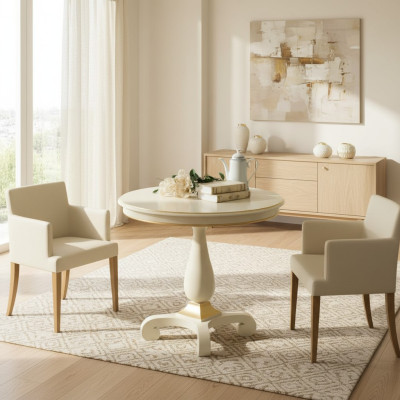 Luxus Rund Tisch Massiv Holz Italien Esszimmer Tische Runde Möbel Esstisch Neu