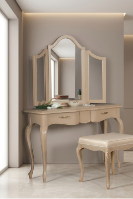Schminktisch mit Spiegel Schlafzimmer Möbel Design Nachttisch Hocker 2tlg. Neu