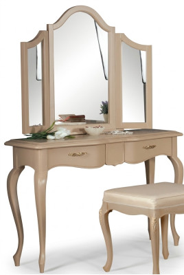 Schminktisch mit Spiegel Schlafzimmer Möbel Design Nachttisch Hocker 2tlg. Neu