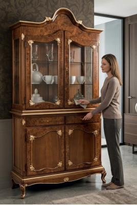 Vitrinen Glas Schrank Schränke Regal Holz Vitrine Design Modern Wohnzimmer Neu
