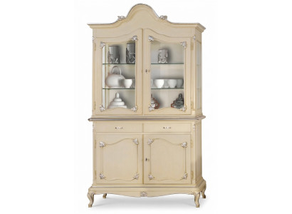 Vitrine Italienische Luxus Möbel Vitrinen Kommodenschrank Glas Design Schrank