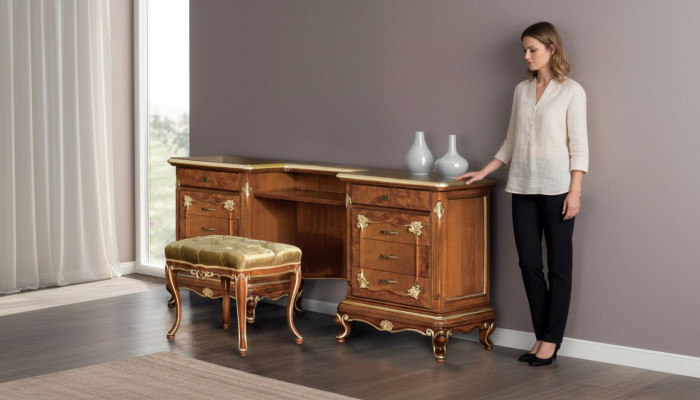 Schlafzimmer Holz Konsolentisch Tisch Konsole Schmink Tische Möbel Sekretär Neu