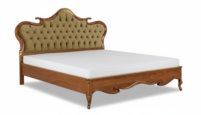 Chesterfield Bett Polster Design Luxus Doppel Hotel Betten Italienische Holz Neu