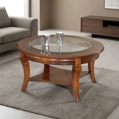 Couchtisch Holztisch Design Tische Italienische Möbel Glastisch Rund Tisch Braun