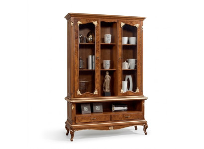 Vitrine Glas Schrank Schränke Vitrinen Holz Anrichte Italienische Möbel Braun