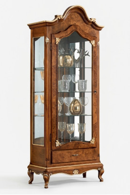 Schränke Holz Vitrinen Glas Schrank Echtholz Vitrine Wohnzimmer Möbel Anrichte
