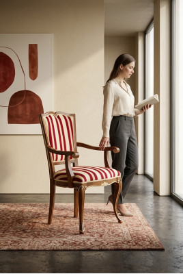 Esszimmer Holz Möbel Stühle Luxus Design Polster Stuhl Lehn Sitz Büro Möbel Neu