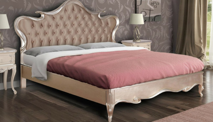 Chesterfield Bett Polster Design Luxus Doppel Hotel Betten Italienische Holz Neu