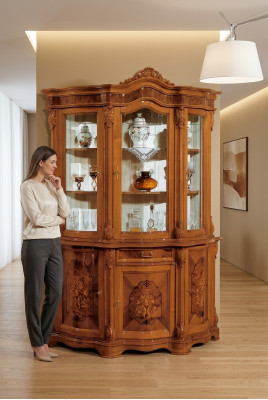 Vitrine Italienische Luxus Möbel Vitrinen Anrichte Schrank Glas Design Schränke
