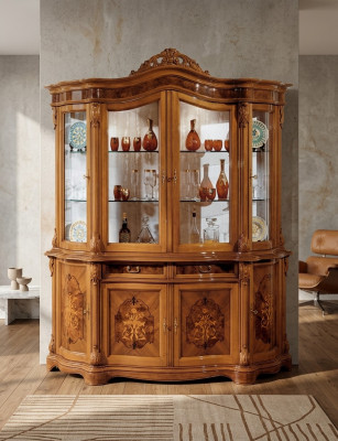 xxl Vitrinen Glas Schrank Echtholz Vitrine Anrichte Italienische Möbel Schränke