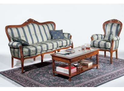 Klassische Sofagarnitur Couch 3+1 Sitzer Sofa Couchen Italienische Möbel Textil