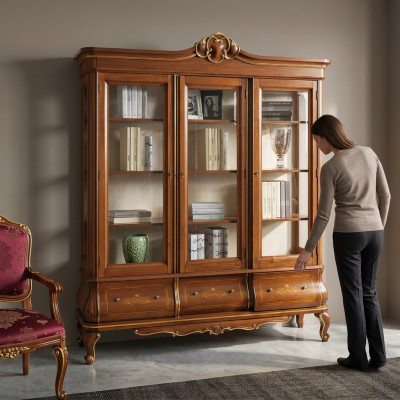 Vitrine Schrank Bücher Regal Anrichte Klassische Italienische Möbel Regale Holz