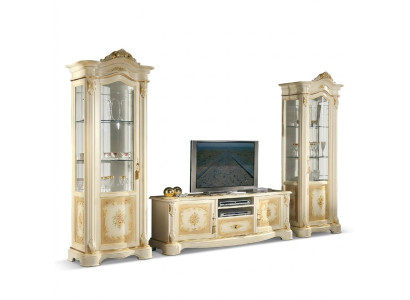 Wohnzimmer 2x Vitrine Wohnwand Schränke Design tv Vitrinen Set 3tlg Schrank Neu