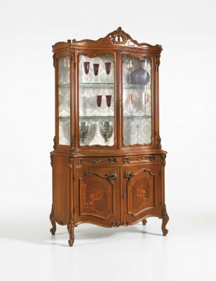 Vitrine Esszimmer Anrichte Echtholz Schränke Italienische Möbel Glas Schrank Neu