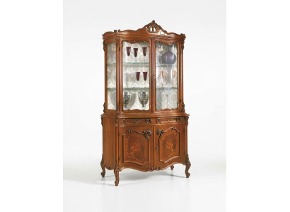 Vitrine Esszimmer Anrichte Echtholz Schränke Italienische Möbel Glas Schrank Neu