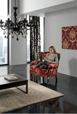 Möbel Stühle Art déco Design Sessel Textil Wohnzimmer Lounge Luxus Design Neu