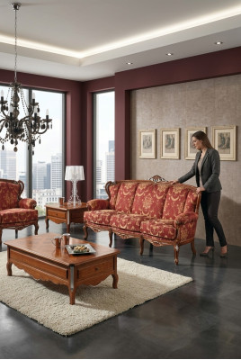 Klassischer 3 Sitzer Couch Sofa Couch Polster Sofas Couchen Barock Sofa