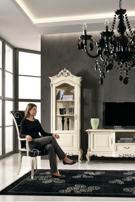 Klassische Wohnwand Set Vitrine rtv Sideboard Vitrinen Schrank Schränke 3tlg.