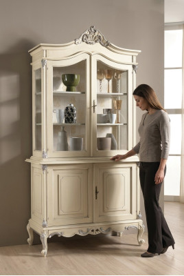 Vitrine Italienische Luxus Möbel Vitrinen Anrichte Schrank Glas Design Schränke