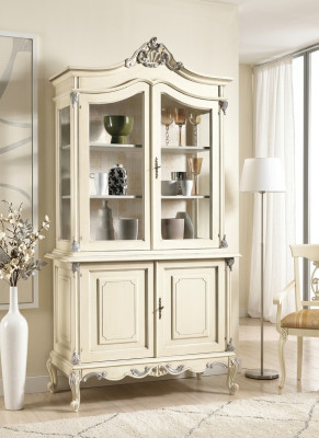 Vitrine Italienische Luxus Möbel Vitrinen Anrichte Schrank Glas Design Schränke