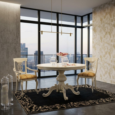 Möbel Essgarnitur Tisch 2 Stühle Esstisch Set 3 tlg. Esszimmer klassische Möbel