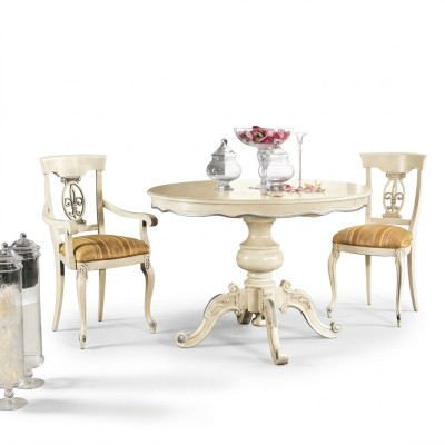 Möbel Essgarnitur Tisch 2 Stühle Esstisch Set 3 tlg. Esszimmer klassische Möbel
