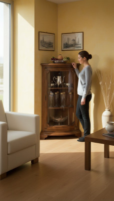 Wohnzimmer Möbel Glasschrank Vitrine Holz Vitrinen Glas Schrank Schränke Regale