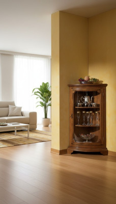 Wohnzimmer Möbel Glasschrank Vitrine Holz Vitrinen Glas Schrank Schränke Regale