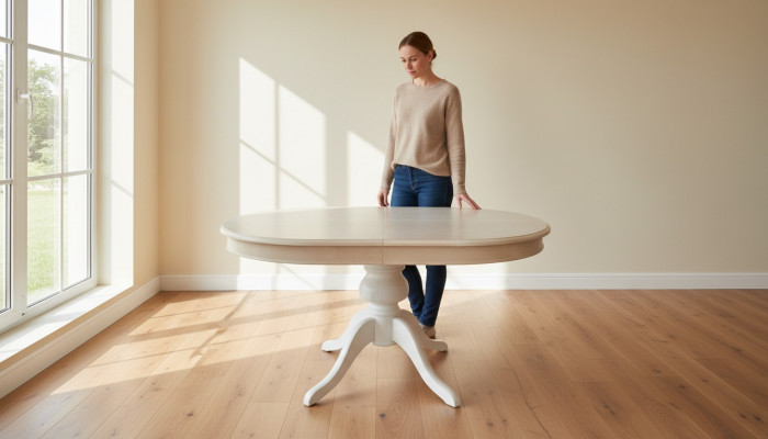 Runder Esstisch Esszimmer Tische Wohnzimmer rund Tisch 135 x 91 cm Holz Möbel