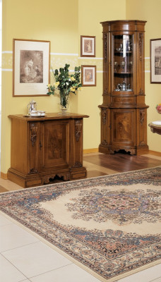 Eckvitrine Eckschrank Vitrine Schrank Holz Schränke Italienische Möbel Glas Neu