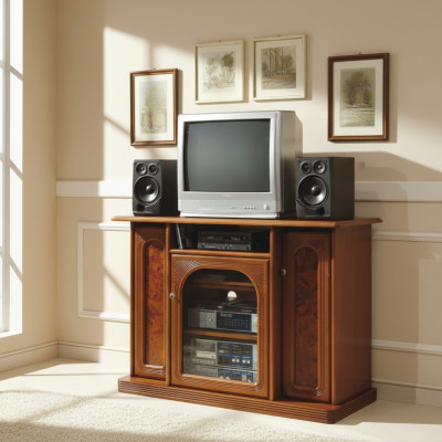 Brauner TV-Schrank Luxus Sideboard Kommode Wohnzimmermöbel Schränke Regale Holz