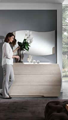 Kommode mit Spiegel Garnitur Kommoden Holz Gruppe Schlafzimmer Modern Set Neu